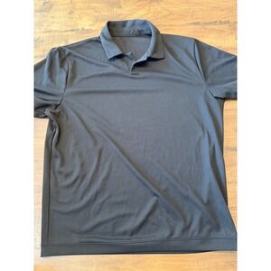 Lululemon Mens Metal Vent Tech Polo Shirt Black Short Sleeve Textured Golf XL